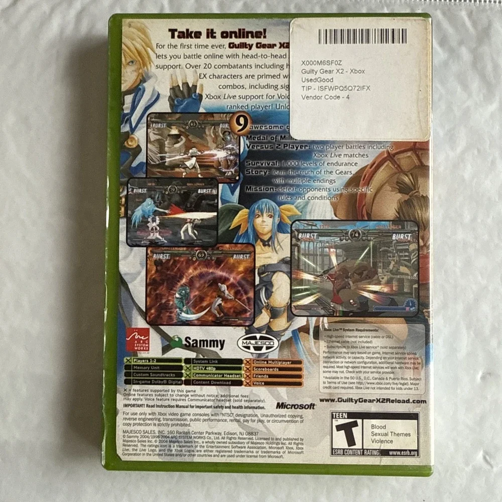Guilty Gear X2: The Midnight Carnival‎ #Reload (Microsoft Xbox, 2004) Complete